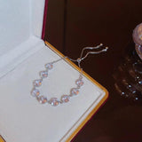 Zircon Bracelet Bangle for Women Adjustable Chain Wedding Jewelry