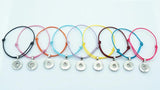 10pcs Colorful Waxed Thread Snap Bracelets for 18mm Buttons