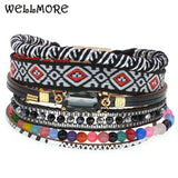 BOHEMIA Leather Bracelets for Women Beaded Charm Bracelet