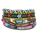 BOHEMIA Leather Bracelets for Women Beaded Charm Bracelet