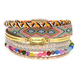 BOHEMIA Leather Bracelets for Women Beaded Charm Bracelet