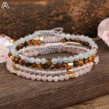 Faceted Stone Beads Bohemia Bracelet For Women Braided Adjustable Bracelet