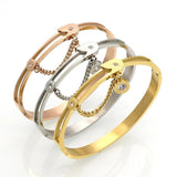 Roman Num Bracelet Austrian Crystal Rose Flower Chain Womens Jewelry Pulseira