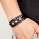 Stainless Steel Bracelets Leather Rope Charm Bangles Wristband Jewelry