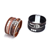 Woven Leather Bracelet Women Life Tree Charm Jewelry Wedding Party Gift