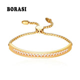 18K Zircons Bracelet Bangle for Women CZ Rose Jewelry