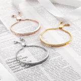 18K Zircons Bracelet Bangle for Women CZ Rose Jewelry