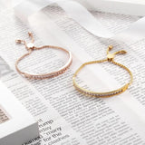 18K Zircons Bracelet Bangle for Women CZ Rose Jewelry