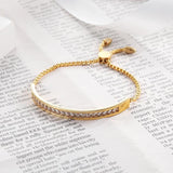 18K Zircons Bracelet Bangle for Women CZ Rose Jewelry
