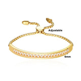 18K Zircons Bracelet Bangle for Women CZ Rose Jewelry