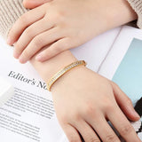 18K Zircons Bracelet Bangle for Women CZ Rose Jewelry