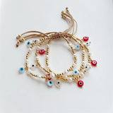 Evil Eye Charm Bracelet Natural Pearl Bead Pulseras Femme Y2K Jewelry Women