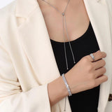 Adjustable Square Crystal Bracelet Stainless Steel Jewelry