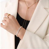 Adjustable Square Crystal Bracelet Stainless Steel Jewelry