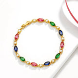 24k Plated Ruby Bracelet for Women Wedding Gift