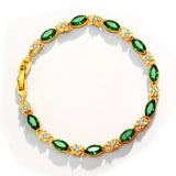 24k Plated Ruby Bracelet for Women Wedding Gift