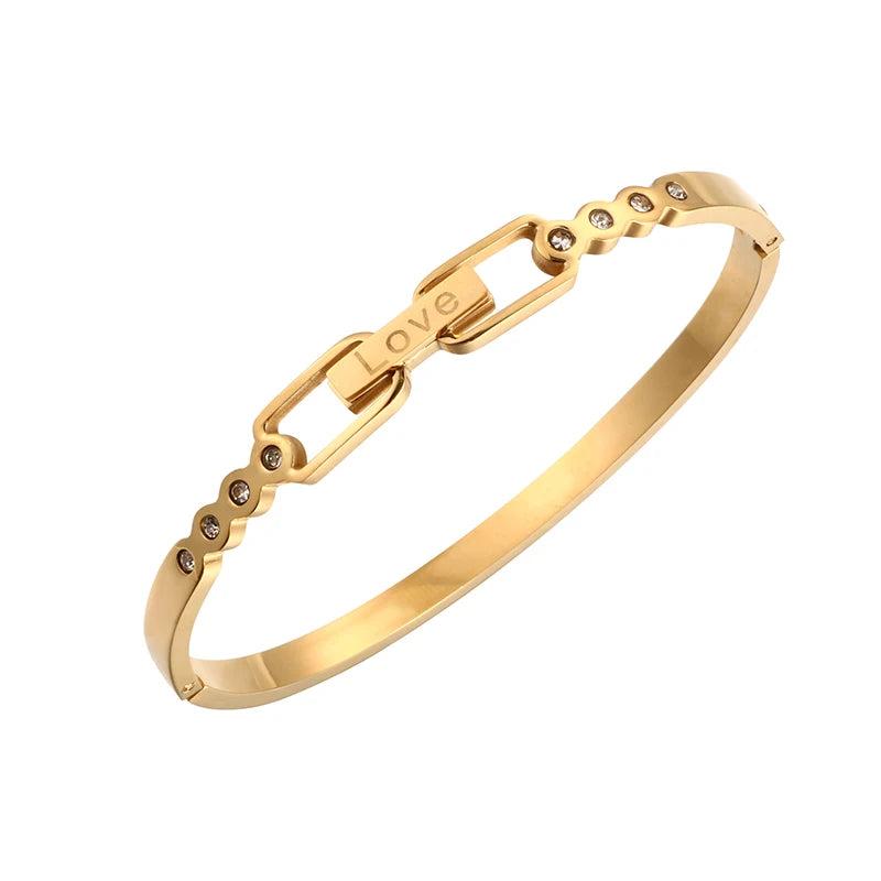 Crystal Bracelets for Women Stainless Steel Lover Bangles