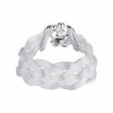 925 Silver Lekani Mesh Cross Bracelets 2.5cm Big Width Twist Bangles