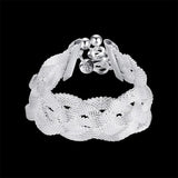 925 Silver Lekani Mesh Cross Bracelets 2.5cm Big Width Twist Bangles