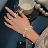High-End Freshwater Pearl Crystal Butterfly Bracelet