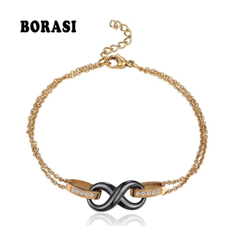 Stainless Steel Crystal Infinity Bracelet For Women