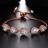 CZ Water Drop Adjustable Bracelet for Women
