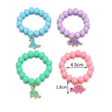 4Pack Dinosaur Charm Bracelets for Girls Gift