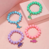 4Pack Dinosaur Charm Bracelets for Girls Gift