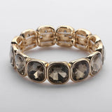 Grey Brown Crystal Stretch Bracelet
