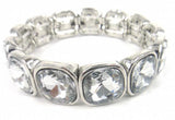 Grey Brown Crystal Stretch Bracelet