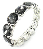 Grey Brown Crystal Stretch Bracelet