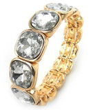 Grey Brown Crystal Stretch Bracelet
