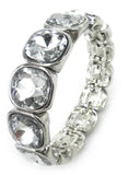 Grey Brown Crystal Stretch Bracelet