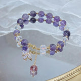 Korea Crystal Bracelet Butterfly Charm Jewelry for Women
