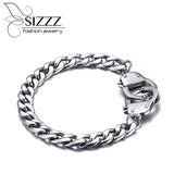 Men Handcuffs Bracelet Stainless Steel Link Chain Secret Shades Mens Jewelry