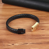 Punk Easy Hook Snake Chain Leather Bracelet Men