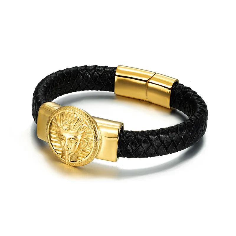 Men's Egyptian Pharaoh Stainless Steel Bracelet