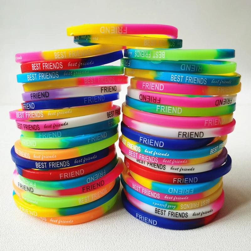 20PCS Square Shape Rubber Band Friendship Bracelets