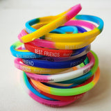 20PCS Square Shape Rubber Band Friendship Bracelets