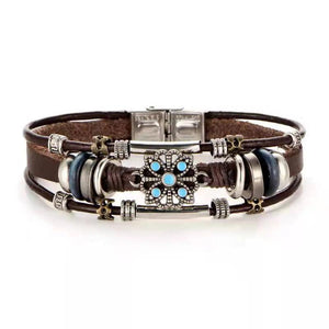 Women's Punk Style Flower Inlaid Bracelet