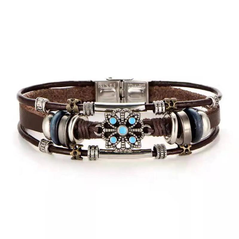 Women's Punk Style Flower Inlaid Bracelet