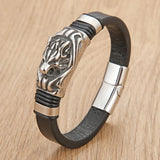 Men's Leather Bracelet Animal Skull Dragon Snake Spider Centipede