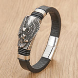 Men's Leather Bracelet Animal Skull Dragon Snake Spider Centipede