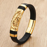 Men's Leather Bracelet Animal Skull Dragon Snake Spider Centipede