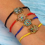 Bohemia 12pcs Women Turtle Elephant Charms Bracelet Set Adjustable Anklet