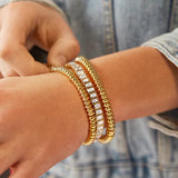 KKBEAD Unfade Disc Beads Bracelet for Women Copper Plated Pulse