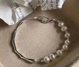 Silver Plated Pearl Bracelet for Women