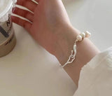 Silver Plated Pearl Bracelet for Women