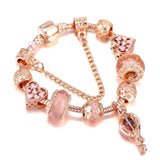 Rose Hot Air Balloon Pendant Charm Bracelet for Women