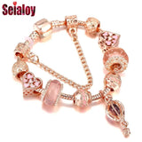 Rose Hot Air Balloon Pendant Charm Bracelet for Women